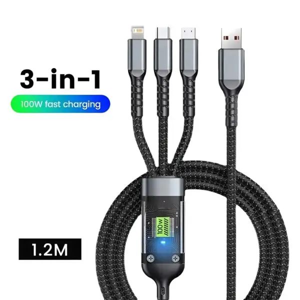 3-in-1 Retractable Fast Charging Cable
