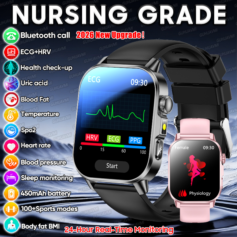 S6b384cd41eac4996b8eff312dfa94a0dL (1) 2026 New ECG+PPG Smart Watch - Advanced Health Tracker with Blood Pressure,Uric Acid & Body Analysis for Men & Women